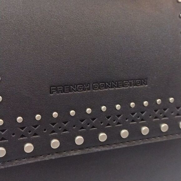 French Connection Bellita Black Stud Mini Crossbody with Top Handle NWT - Picture 5 of 17
